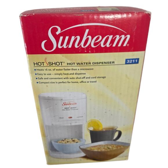 VTG Deadstock Sunbeam Hot Shot Hot Water Dispenser 16 oz 3211 Heats Water Fast - Picture 1 of 13